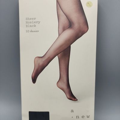 A New Day Womens Solid Black Sheer Hosiery Tights Size M/L 20 Denier