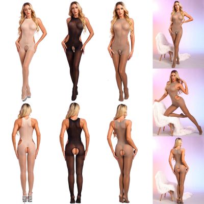 Womens Oil Silk Sheer Pantyhose Hollow Out Tights Thigh High Hosiery Stockings