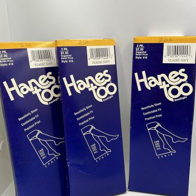 Hanes Too Knee Highs Classic Navy 2 Pack