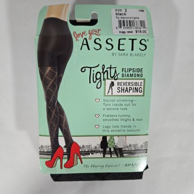 Assets by Spanx Flipside Diamond Reversible Shaping Tights Size 2