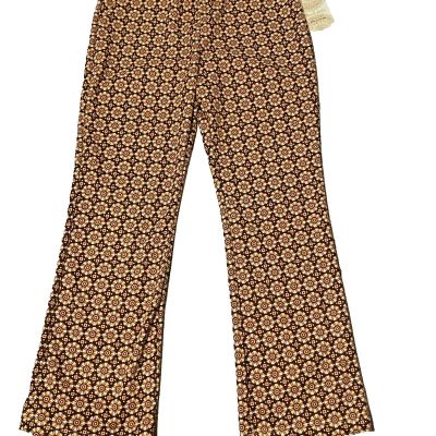 Pant/Legging Altard state Elastic waist Stretchy  Floral Brown/Gold SZ M Women's