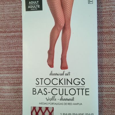 Red Diamond Net Stockings Woman's One Size Up To 165 Pounds