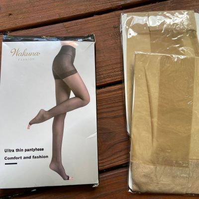 WAKUNA 2 Pairs Toeless Pantyhose Tights For Women 20D Open Toe Pantyhose Medium