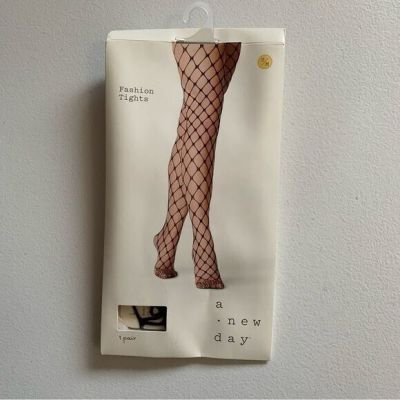 A New Day Black Fishnet Fashion Tights Size Small/Medium NWT