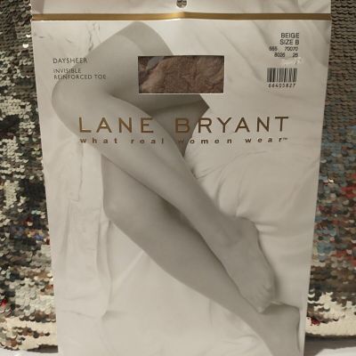 Lane Bryant Real Women Wear DaySheer Invisible Reinforced Toe Beige Size B