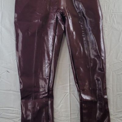 Spanx Faux Leather Leggings Ruby Red Size Small Petite S/P NWT New