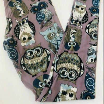 Plus Size Owl Mauve Leggings Fits Sizes 12-18 NWT