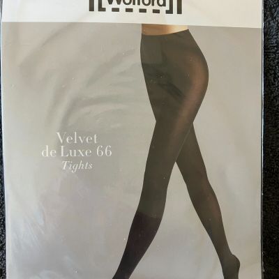 Wonderful Wolford VELVET DE LUXE 66 Tights ADMIRAL BLUE Small S