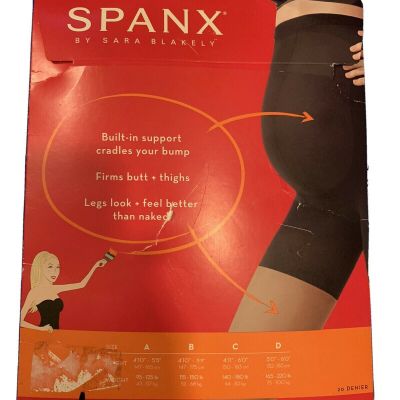 Spanx Women 248784 Black Mama Ultra Sheer Tights Pantyhose Size D