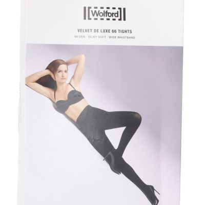 Wolford L124805 Dark Night Velvet De Luxe 66 Grey Tights Women's Size XS