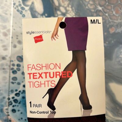 Hanes Style Essentials: Fashion Diamond Tights Black: Size M/L