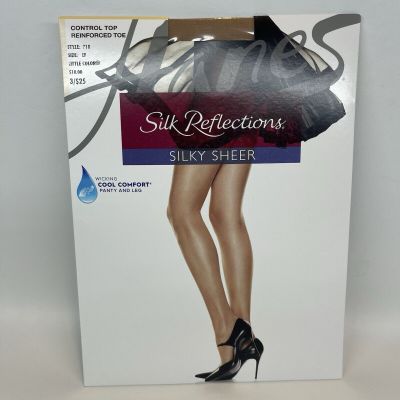 Hanes Silk Reflections Silky Sheer Pantyhose Control Top Little Color Size EF