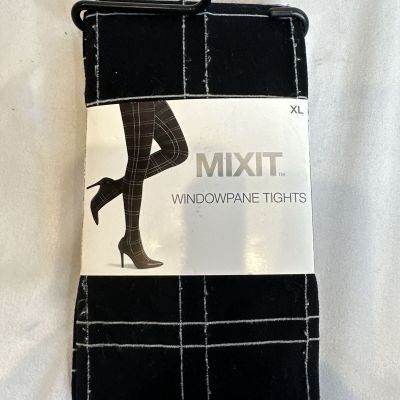 Mix it Windowpane Tights XL Full Foot Hose Checker Plaid