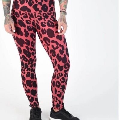 FLEO El Toro Garnet Rose Leopard Leggings (Bounce) Medium