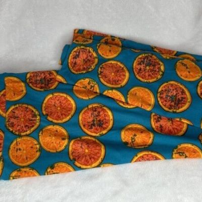 LuLaRoe OS Leggings Bright Blue with Orange Slices ONE SIZE New