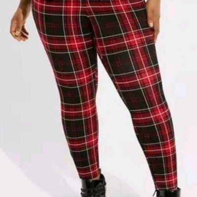 Torrid Women's Plus Size Pull On Pocket Pixie Leggings Pants Size 2T (2XL) Plaid