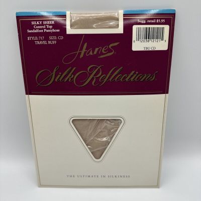 Hanes Vintage Pantyhose Silk Reflections Control Top Size CD Color Travel Buff