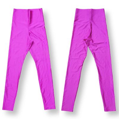 The Andamane Holly Leggings Small - Hot Pink 80s High Rise Shiny Nylon Legging