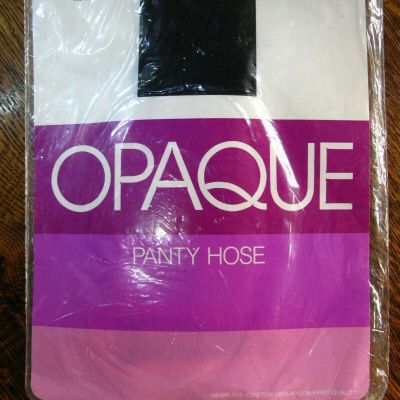 Womens K-Mart Opaque Panty Hose Nylon Seamless Stretch Black M Tall/Tall USA NIP