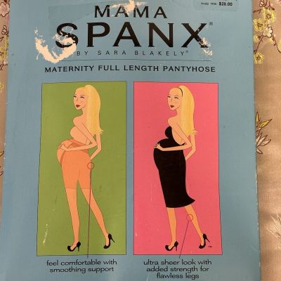 New Mama Spanx Full Length Black  Maternity Pantyhose Size B