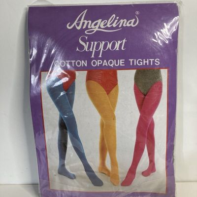 Vintage Angelina Cotton Opaque Tights Support Style 747 One Size 100-165 lbs NOS