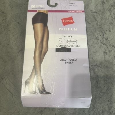 Hanes Premium Silky Exceptionally Sheer Legs Off Black Size S