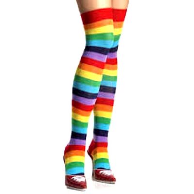 Adult Leg Avenue Acrylic Rainbow Thigh-High Stockings Leggings Halloween Costume