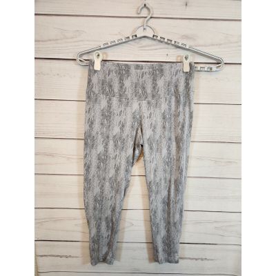 Terra & Sky Women's Gray Snake Skin Stretch High Rise Cropped Leggings Size 1X