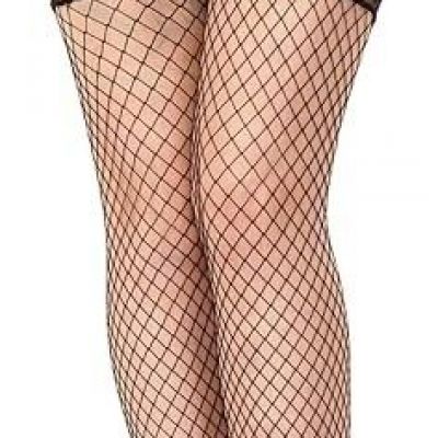 NEW (4) Pack - Black - Thigh High Fish Net Stockings - One Size Fits Most