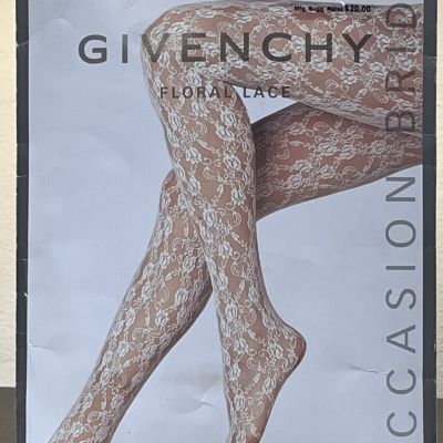 Givenchy White Lace Tights Size B Occasion Bridal Sheer  Waist Style 199 Floral