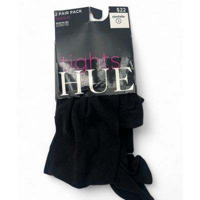 HUE x Nordstrom | NEW | 4-Pair Opaque Black Size 3 / L Tights Hosiery Stockings