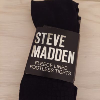 New Women’s Steve Madden Black Footless Fleece Lined Tights Small/Medium