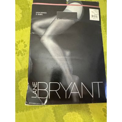 Lane Bryant Black Pantyhose Silky Sheer Size C/D 185-250 LB 5' 6