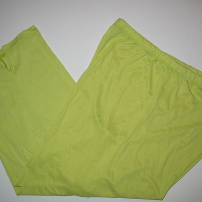 BRIGHT GREEN -100perc POLYESTER STRETCHY CAPRI LENGTH LEGGINGS - SMALL