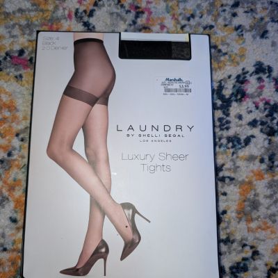 Laundry Women's Tights Size Large Sheer Black