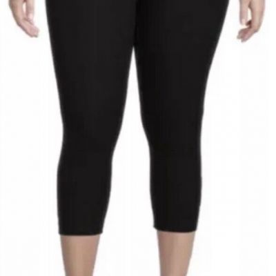 Terra and Sky Black High Rise Capri Leggings 2X (20W-22W) NEW