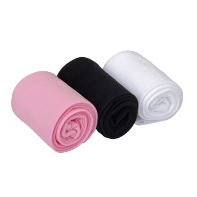 3-Pack Girls Microfiber Tights Multiple Colors White/Black/Pink 2-4