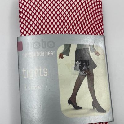 NOBO no boundaries Women’s Size S/M  JUBILEE RED Fishnet Footed Tights  NWT