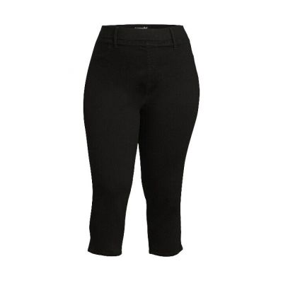 Terra & Sky Plus Size 2X, 20W-22W Pull-On Capri Jeggings 23” Inseam Color Balck