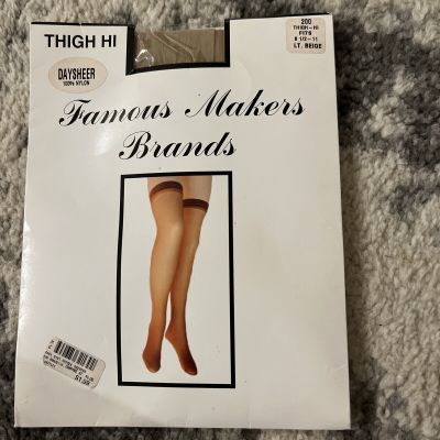 Thigh highs Famous Maker Brands Lt Beige Day sheer Womens Foot 8.5-11 Pantyhose