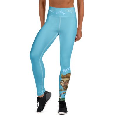 Messi Sliding #9003 Light Blue Yoga Leggings by JunoArtnDesign copy