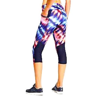 Athleta Zoom Be Free Knickers Tie Dye Workout Gym Cropped Leggings S