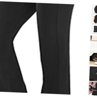 Bootcut Yoga Pants with Pockets for Women High Waist Workout X-Small Black