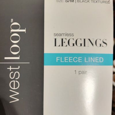 Womens West Loop Black Fleece Lined Seamless Leggings L/XL NEW! NWT