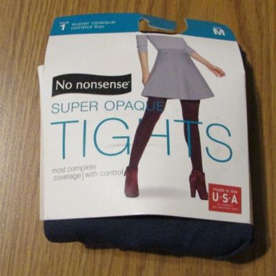 New Womens No Nonsense Super Opaque Black Tights Size M 5'3