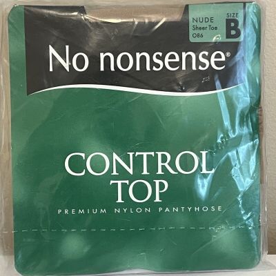 No Nonsense Control Top Nude Sheer Toe 086 Size B 070011726411 Vintage NEW