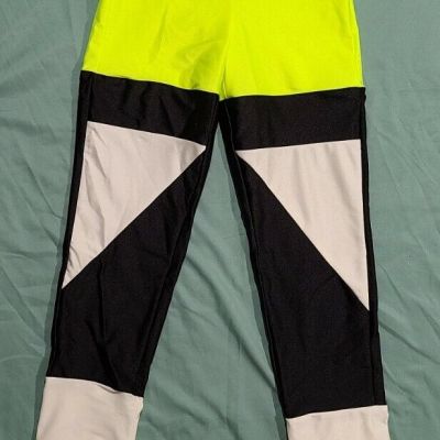 NWT Fashion Nova Anahi Leggings Black Yellow White XS Extra Small