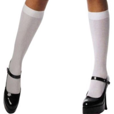 Leg Avenue 5572 Nylon Knee Hi O/S White