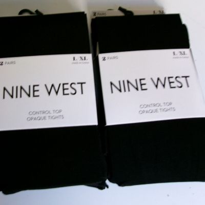 Four pair of Nine West control Opaque tights Size Large/Extra Large