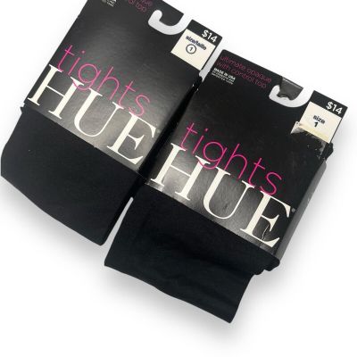 Hue Black Tights Ultimate Opaque Size 1 New Women’s 2 Pair